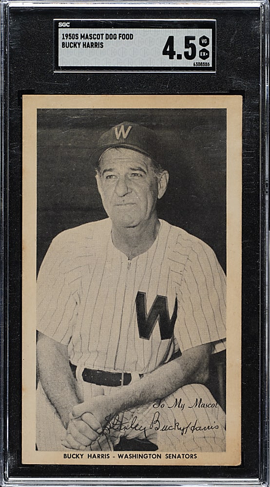 Circa 1954 Mascot Dog Food Bucky Harris SGC VG/EX+ 4.5 - 1 of 1 - Highest Graded!