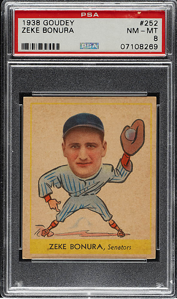 1938 R323 Goudey "Heads-Up" #252 Zeke Bonura PSA NM-MT 8 - Highest Graded!