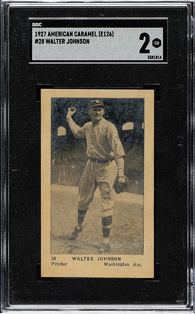 1927 E126 American Caramel "Series of 60" #28 Walter Johnson SGC GOOD 2