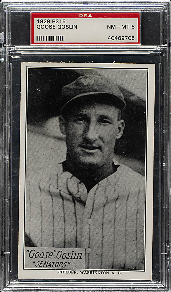1928 R315 "Portraits and Action" Goose Goslin PSA NM-MT 8 - 1 of 3 - Highest Graded!