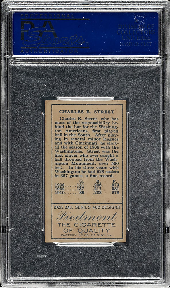1911 T205 Gold Border Gabby Street PSA EX-MT 6