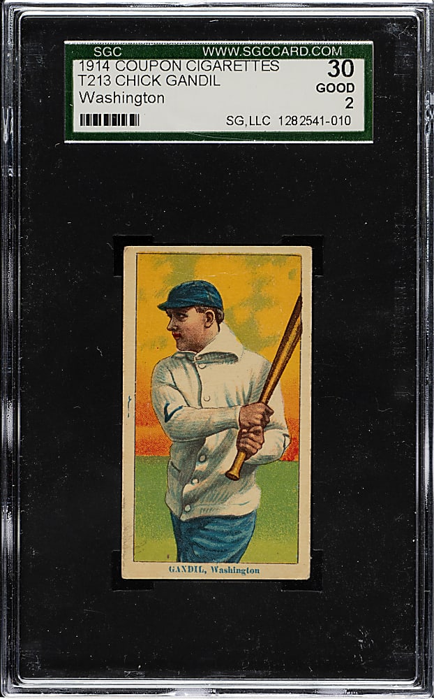 1914 T213 Coupon Cigarettes (Type 2) Chick Gandil Washington SGC GOOD 30