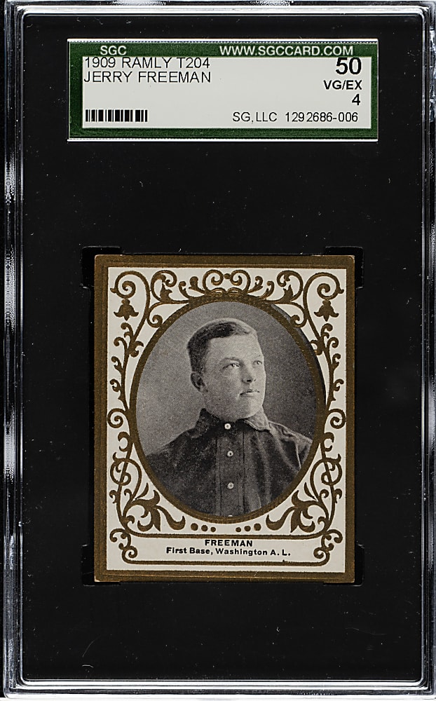 1909 T204 Ramly Tobacco Jerry Freeman SGC VG/EX 50