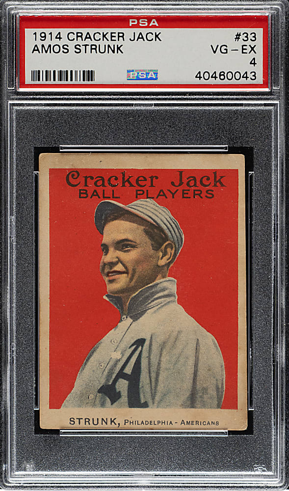 1914 E145 Cracker Jack #33 Amos Strunk PSA VG-EX 4