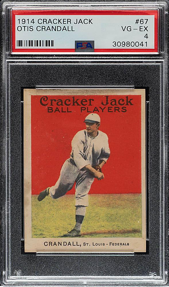 1914 E145 Cracker Jack #67 Otis Crandall PSA VG-EX 4