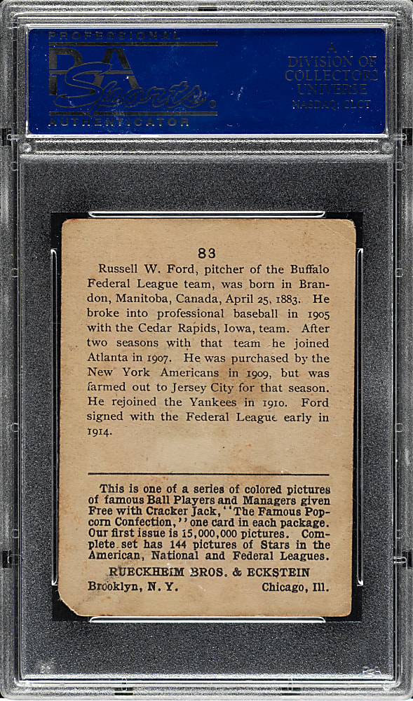 1914 E145 Cracker Jack #83 Russ Ford PSA GOOD 2