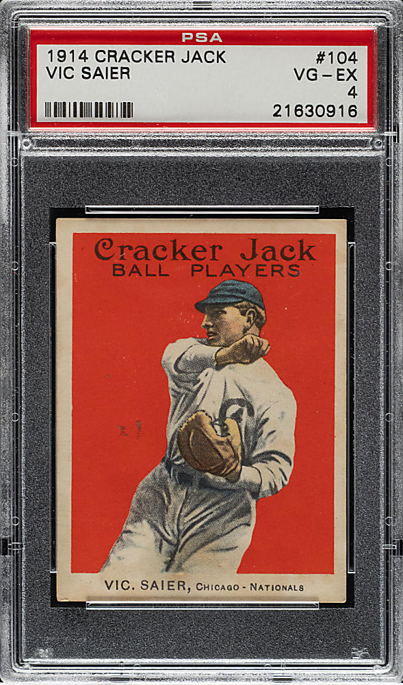 1914 E145 Cracker Jack #104 Vic Saier PSA VG-EX 4