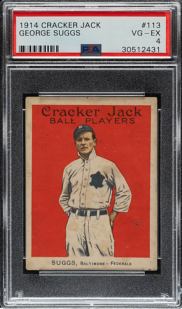 1914 E145 Cracker Jack #113 George Suggs PSA VG-EX 4