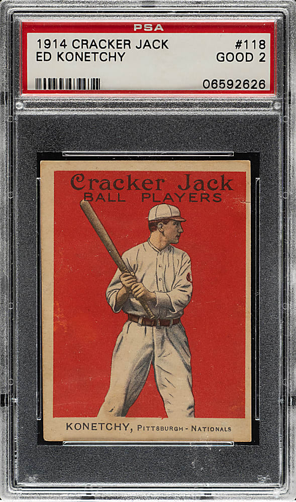 1914 E145 Cracker Jack #118 Ed Konetchy PSA GOOD 2