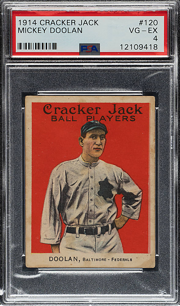 1914 E145 Cracker Jack #120 Mickey Doolan PSA VG-EX 4