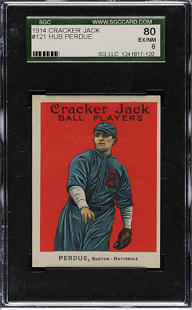 1914 E145 Cracker Jack #121 Hub Perdue SGC EX/NM 80