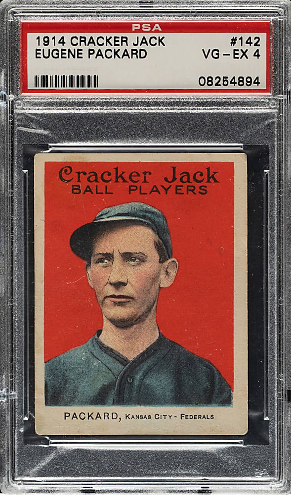 1914 E145 Cracker Jack #142 Eugene Packard PSA VG-EX 4