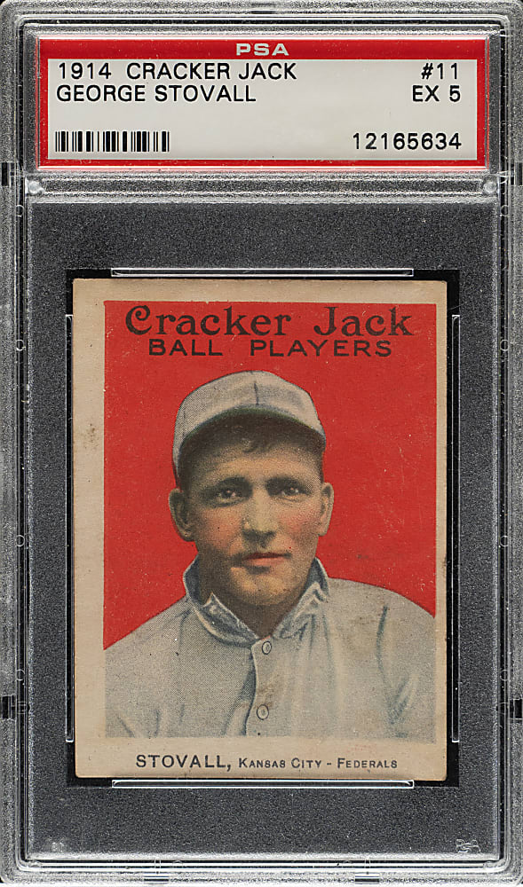 1914 E145 Cracker Jack #11 George Stovall PSA EX 5