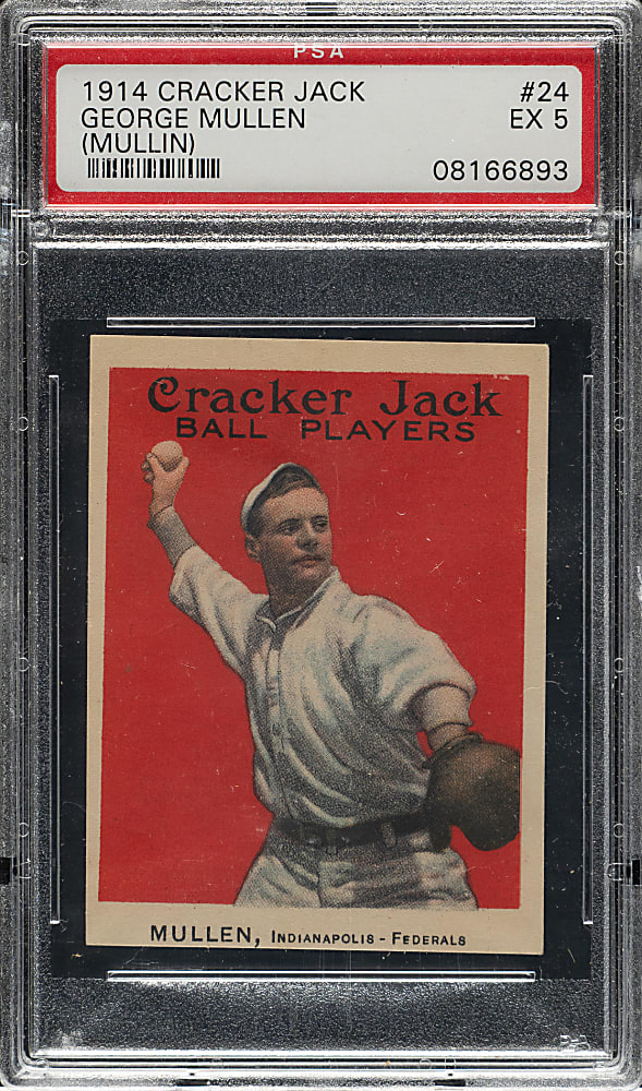 1914 E145 Cracker Jack #24 George Mullin PSA EX 5