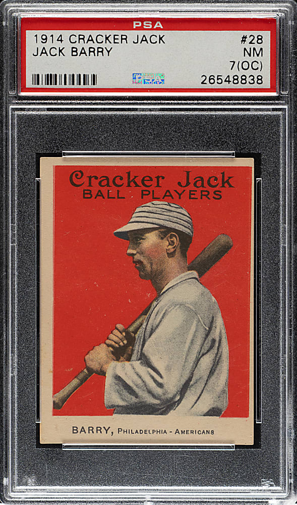 1914 E145 Cracker Jack #28 Jack Barry PSA NM 7 (OC)