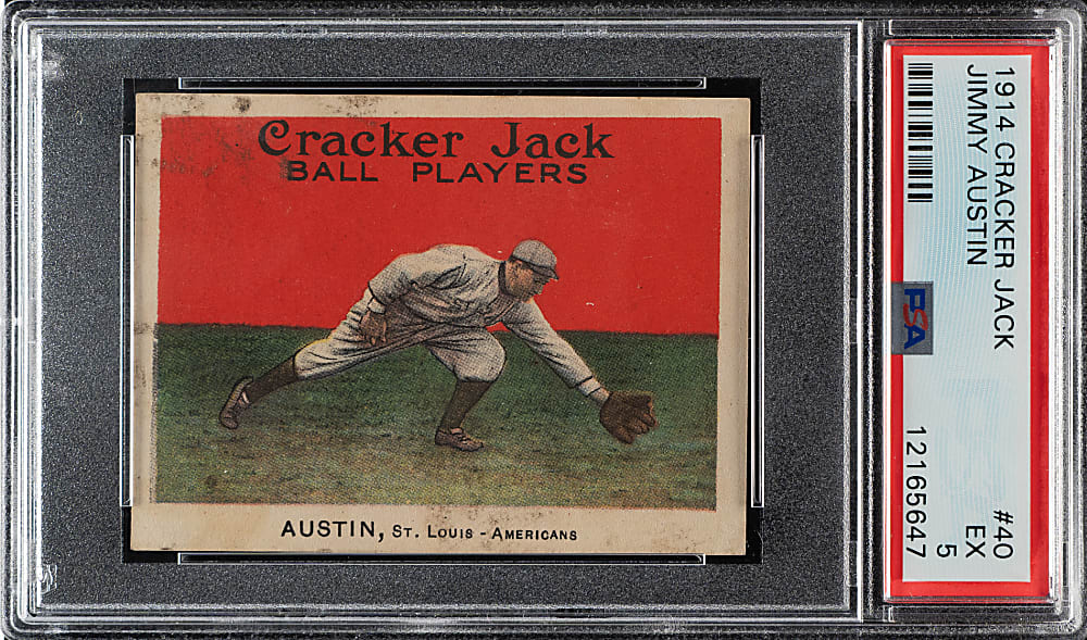 1914 E145 Cracker Jack #40 Jimmy Austin PSA EX 5
