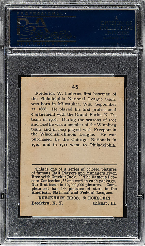 1914 E145 Cracker Jack #45 Fred Luderus PSA EX 5
