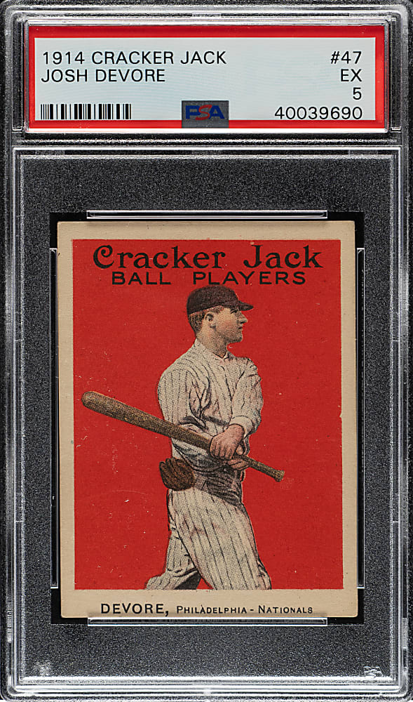 1914 E145 Cracker Jack #47 Josh Devore PSA EX 5