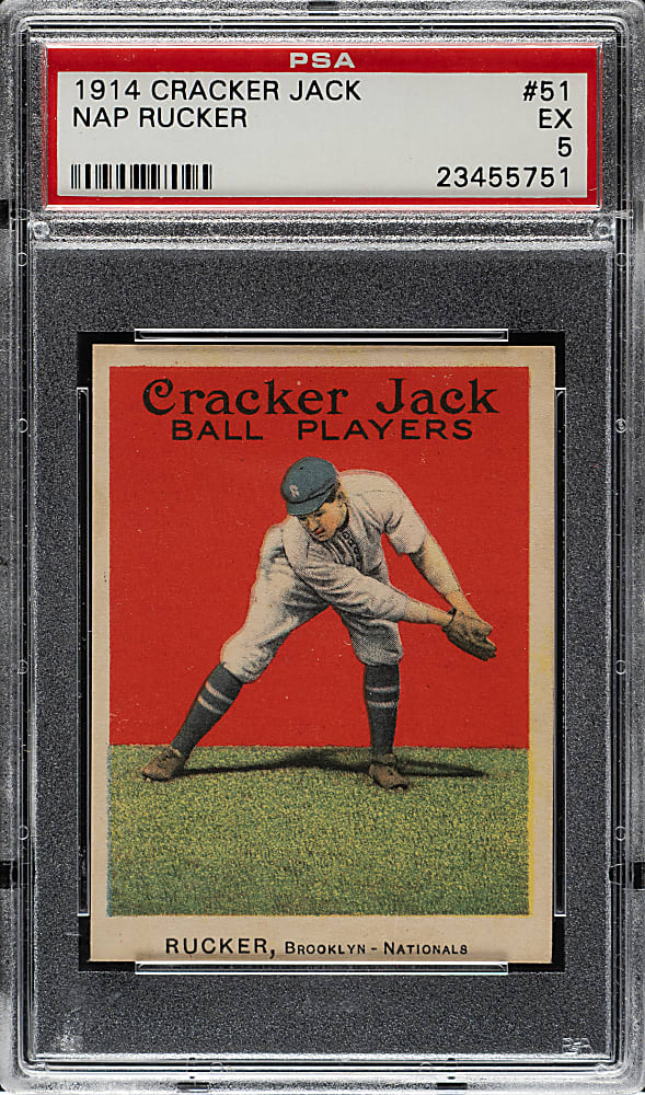 1914 E145 Cracker Jack #51 Nap Rucker PSA EX 5