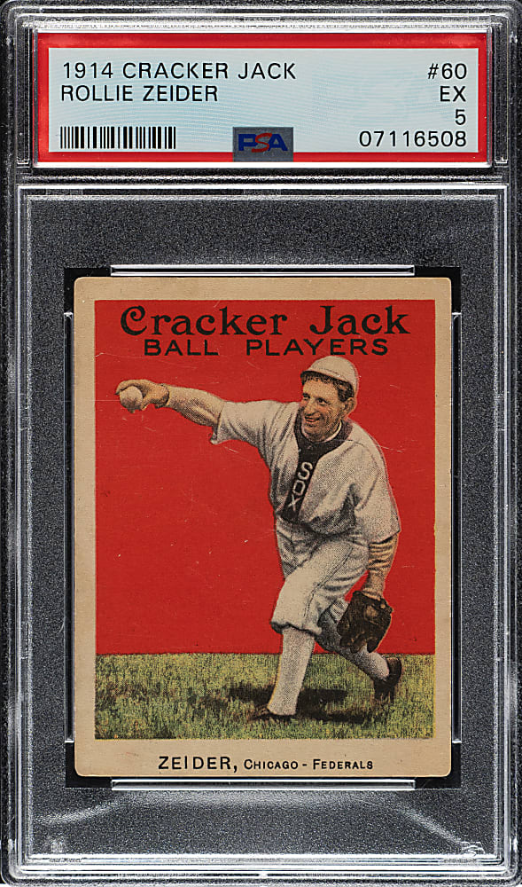 1914 E145 Cracker Jack #60 Rollie Zeider PSA EX 5