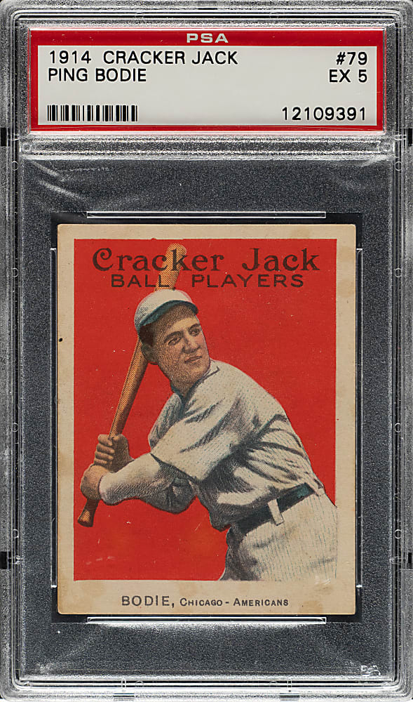 1914 E145 Cracker Jack #79 Ping Bodie PSA EX 5