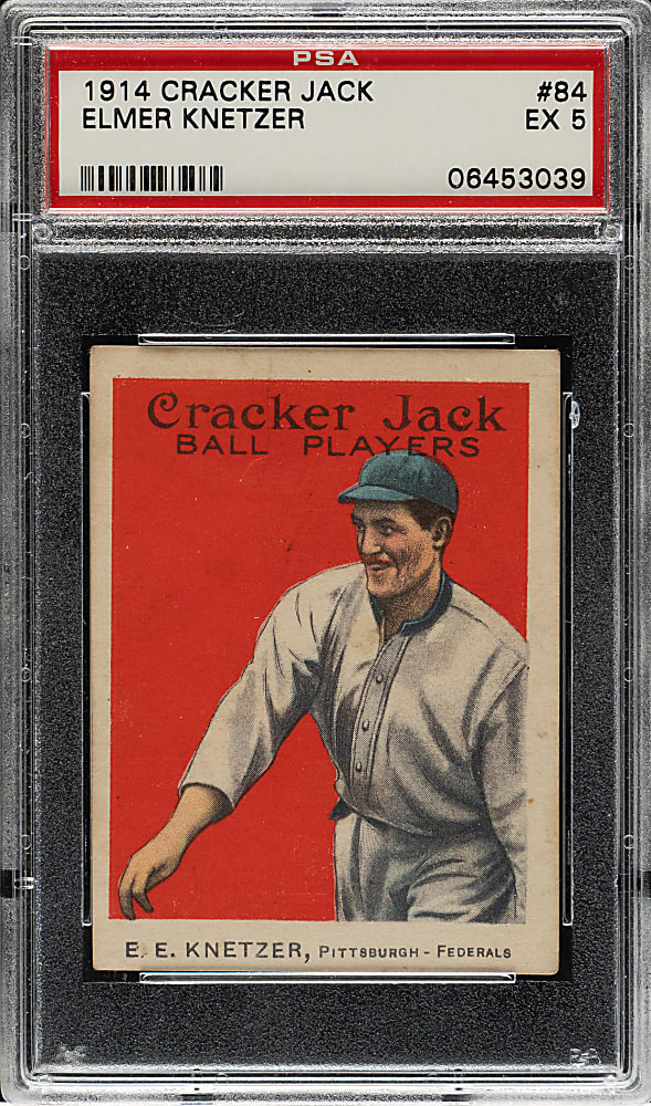 1914 E145 Cracker Jack #84 Elmer Knetzer PSA EX 5