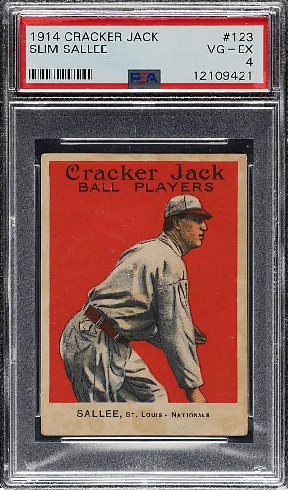 1914 E145 Cracker Jack #123 Slim Sallee PSA VG-EX 4