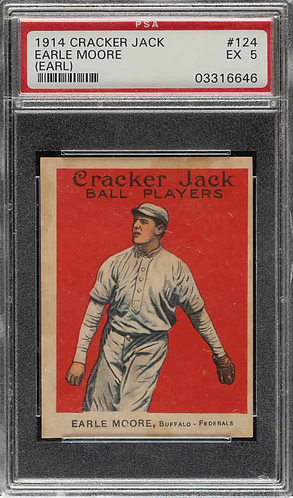 1914 E145 Cracker Jack #124 Earl Moore PSA EX 5