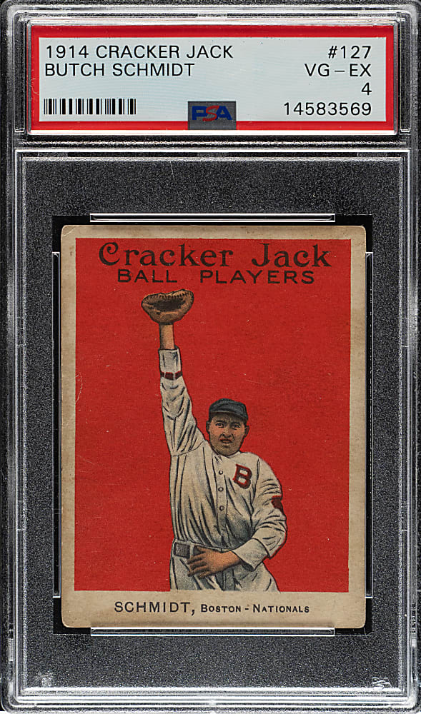 1914 E145 Cracker Jack #127 Butch Schmidt PSA VG-EX 4