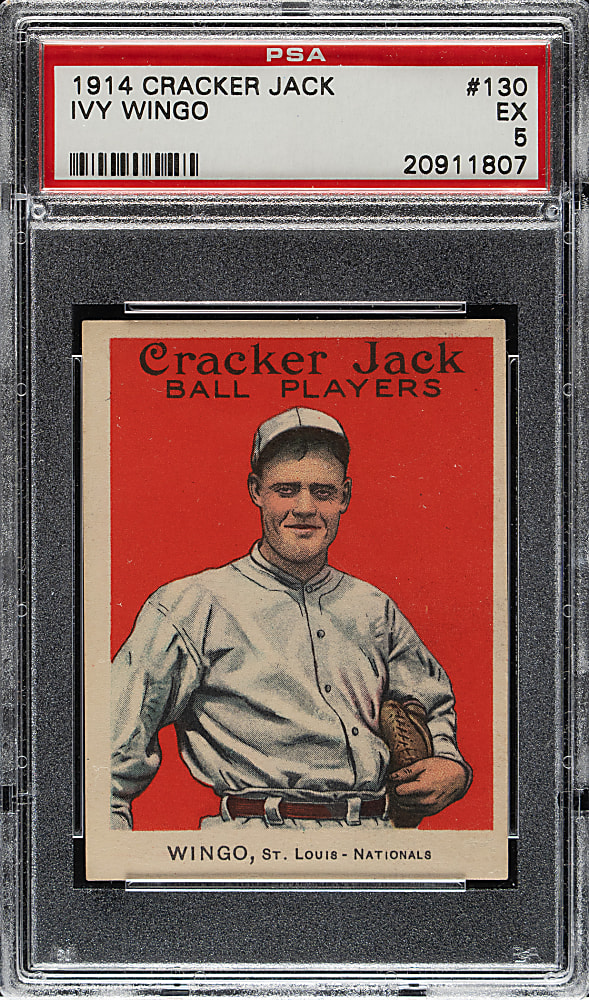 1914 E145 Cracker Jack #130 Ivy Wingo PSA EX 5