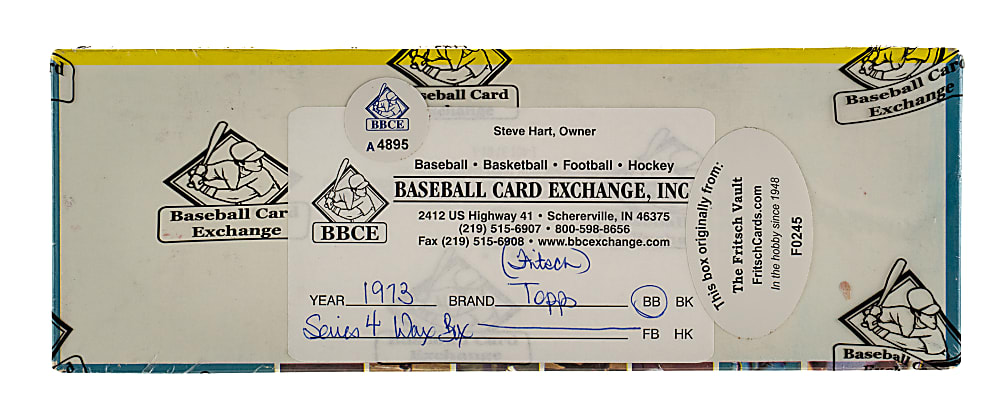 1973 Topps Fourth Series Unopened Wax Box (24 Packs) - BBCE and Ex-Fritsch