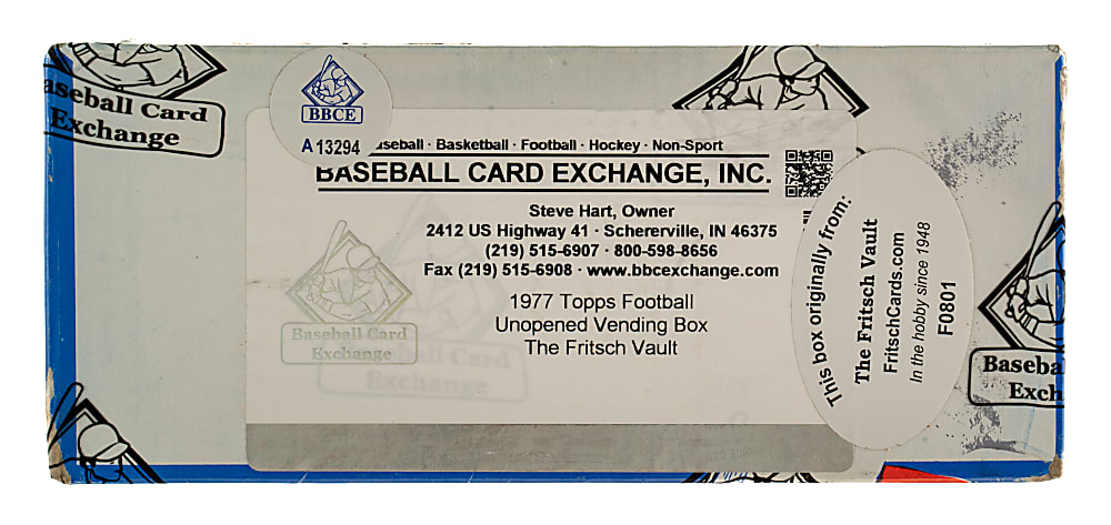 1977 Topps Football Unopened Vending Box - BBCE and Ex-Fritsch