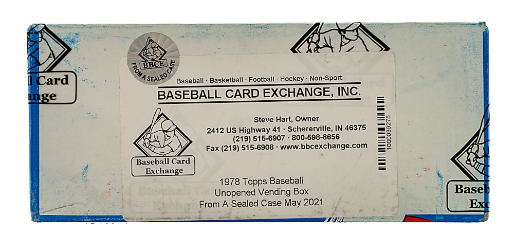 1978 Topps Unopened Vending Box - BBCE - From a Sealed Case (FASC)