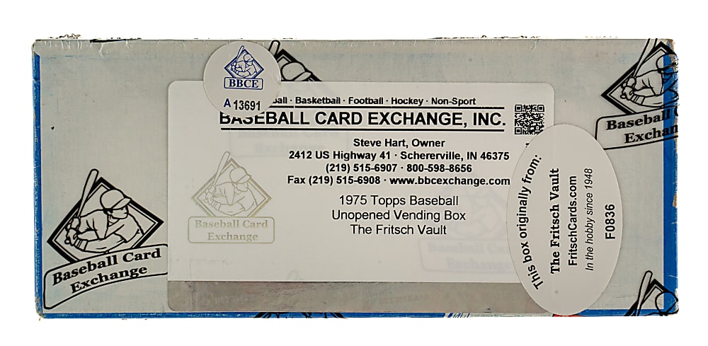 1975 Topps Unopened Vending Box - BBCE and Ex-Fritsch