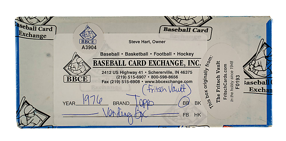 1976 Topps Unopened Vending Box - BBCE and Ex-Fritsch