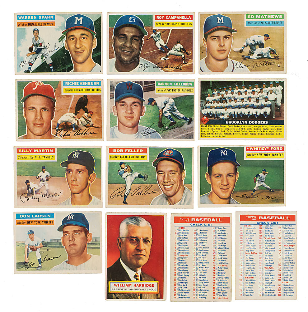 1956 Topps Near-Complete Set (332/340) Plus Two Checklists