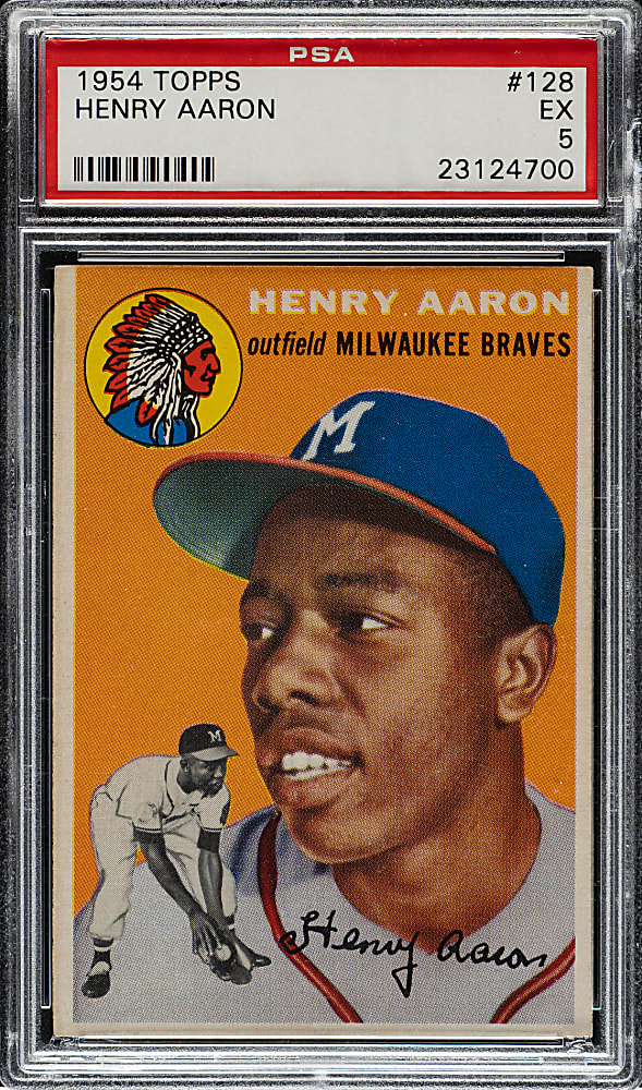 1954 Topps #128 Hank Aaron Rookie PSA EX 5