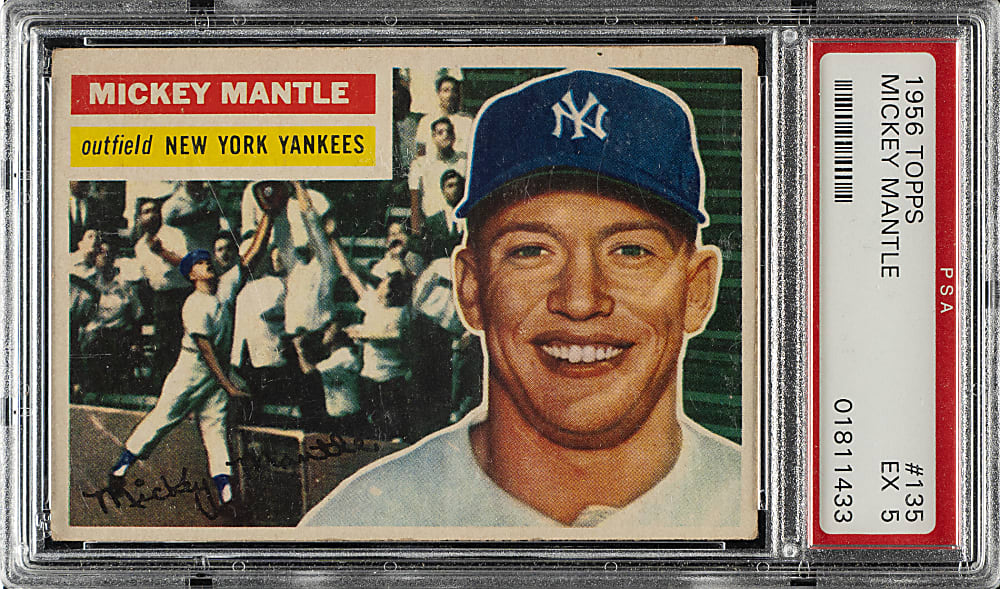1956 Topps #135 Mickey Mantle Gray Back PSA EX 5