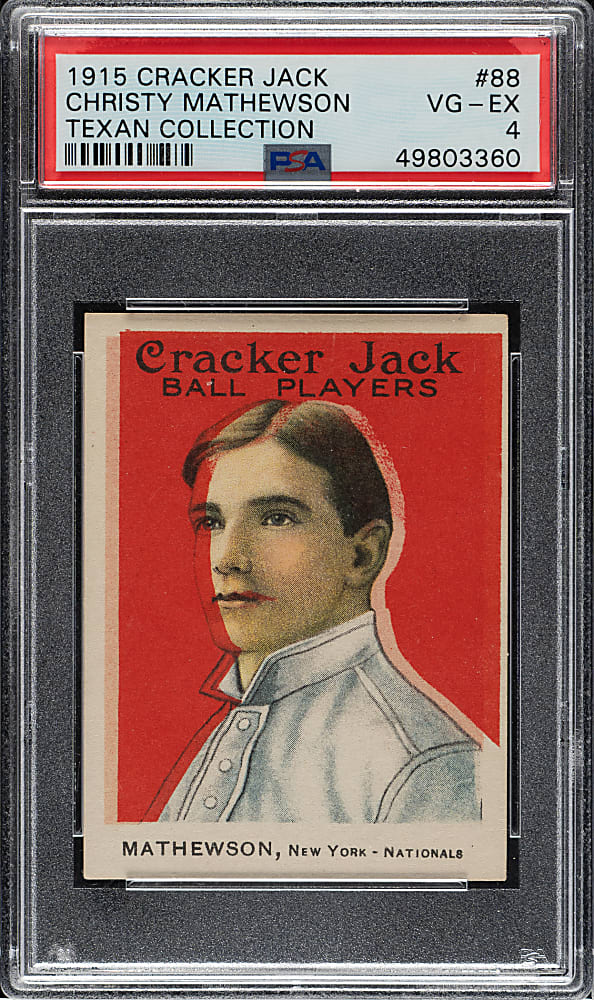 1915 E145 Cracker Jack #88 Christy Mathewson PSA VG-EX 4 (Texan Collection)