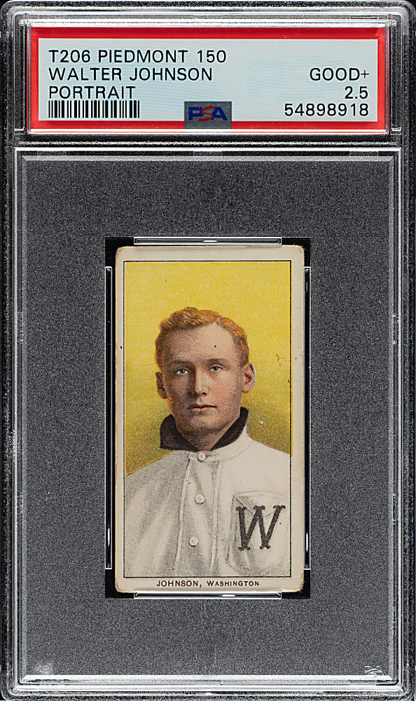 1909-1911 T206 White Border Walter Johnson Portrait PSA GOOD+ 2.5