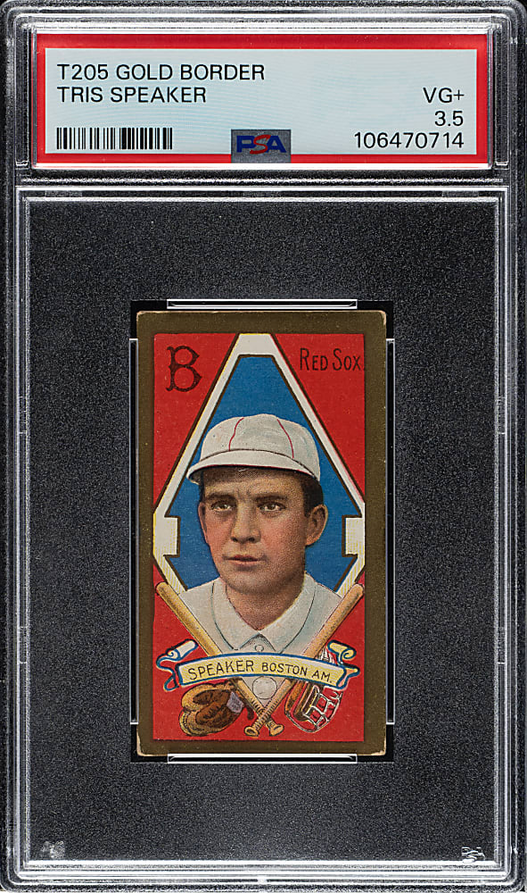 1911 T205 Gold Border Tris Speaker PSA VG+ 3.5
