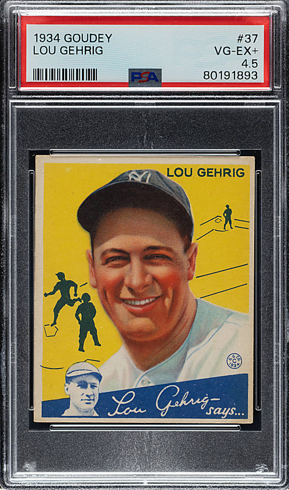 1934 R320 Goudey #37 Lou Gehrig PSA VG-EX+ 4.5