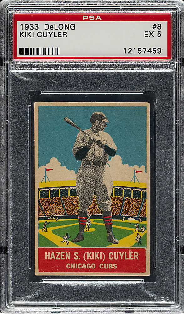 1933 R333 DeLong Gum #8 Kiki Cuyler PSA EX 5