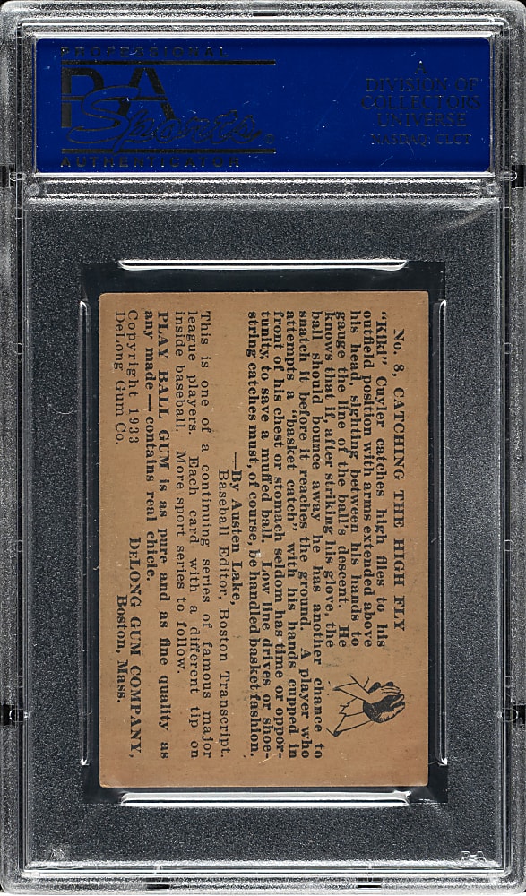 1933 R333 DeLong Gum #8 Kiki Cuyler PSA EX 5