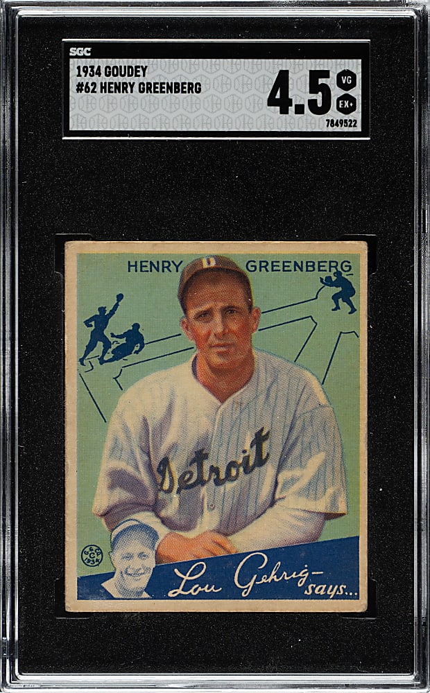 1934 R320 Goudey #62 Hank Greenberg Rookie SGC VG/EX+ 4.5