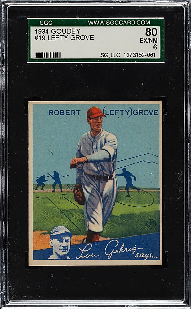 1934 R320 Goudey #19 Lefty Grove SGC EX/NM 80