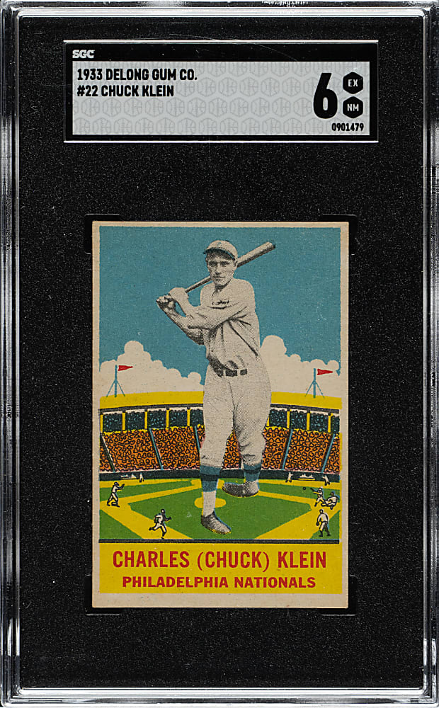 1933 R333 DeLong Gum #22 Chuck Klein SGC EX/NM 6