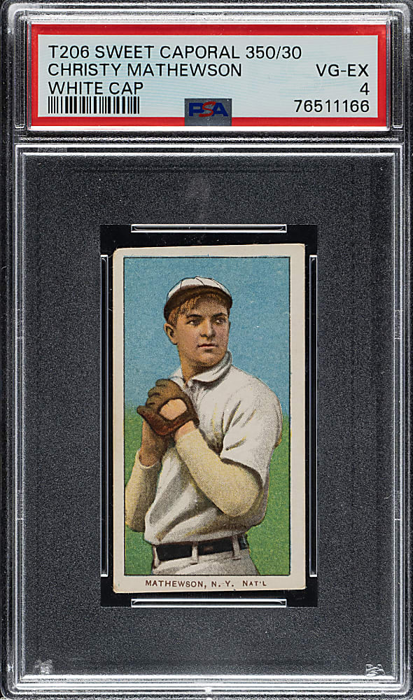 1909-1911 T206 White Border Christy Mathewson White Cap PSA VG-EX 4
