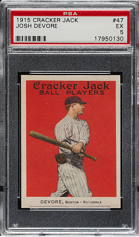 1915 E145 Cracker Jack #47 Josh Devore PSA EX 5