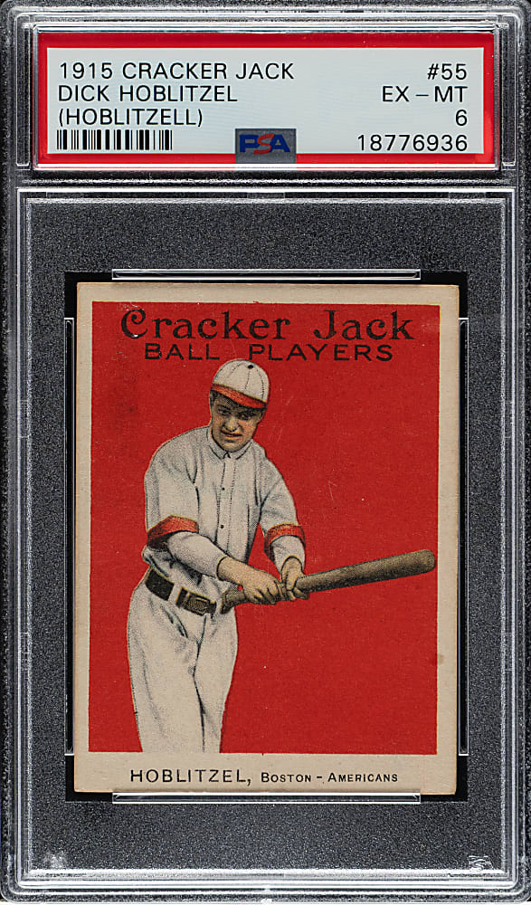 1915 E145 Cracker Jack #55 Dick Hoblitzell PSA EX-MT 6